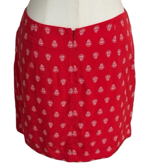 SEZANE Red White Floral Wrap Skirt Mini Size 36 S 4 Concert Party Date Vacation‎ - Picture 3 of 8